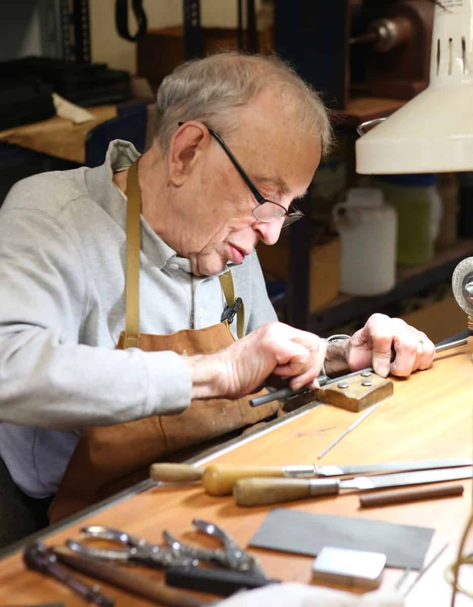 Paul Laubin working in workshop